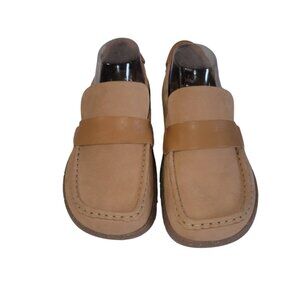 NWOB Kalso Earth Shoe Dabb Nubuck Slip On Cognac Brown Leather Size 8
